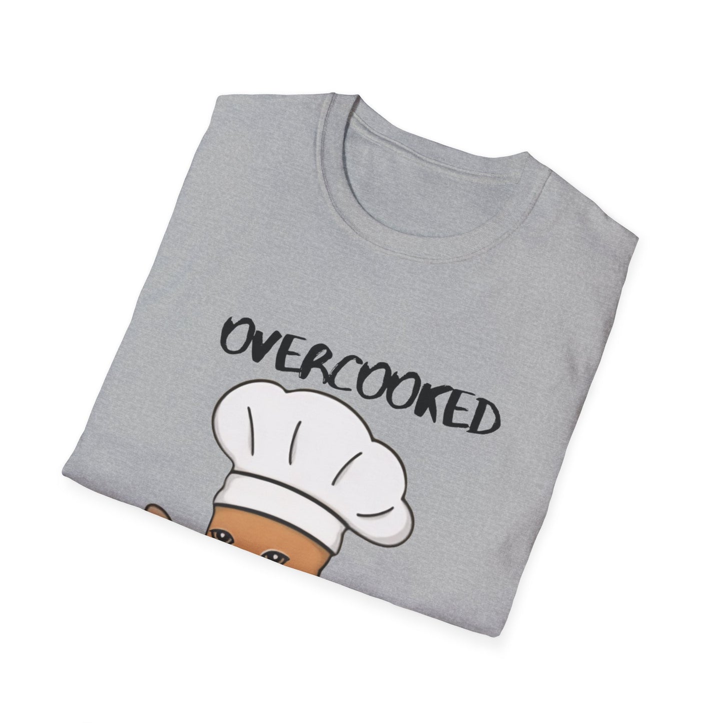 Funny Chef Cat T-Shirt - "Overcooked Kitchen Burned" - Unisex Softstyle