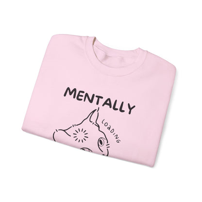 Mentally Challenged Cat Crewneck Sweatshirt - Unisex Heavy Blend™