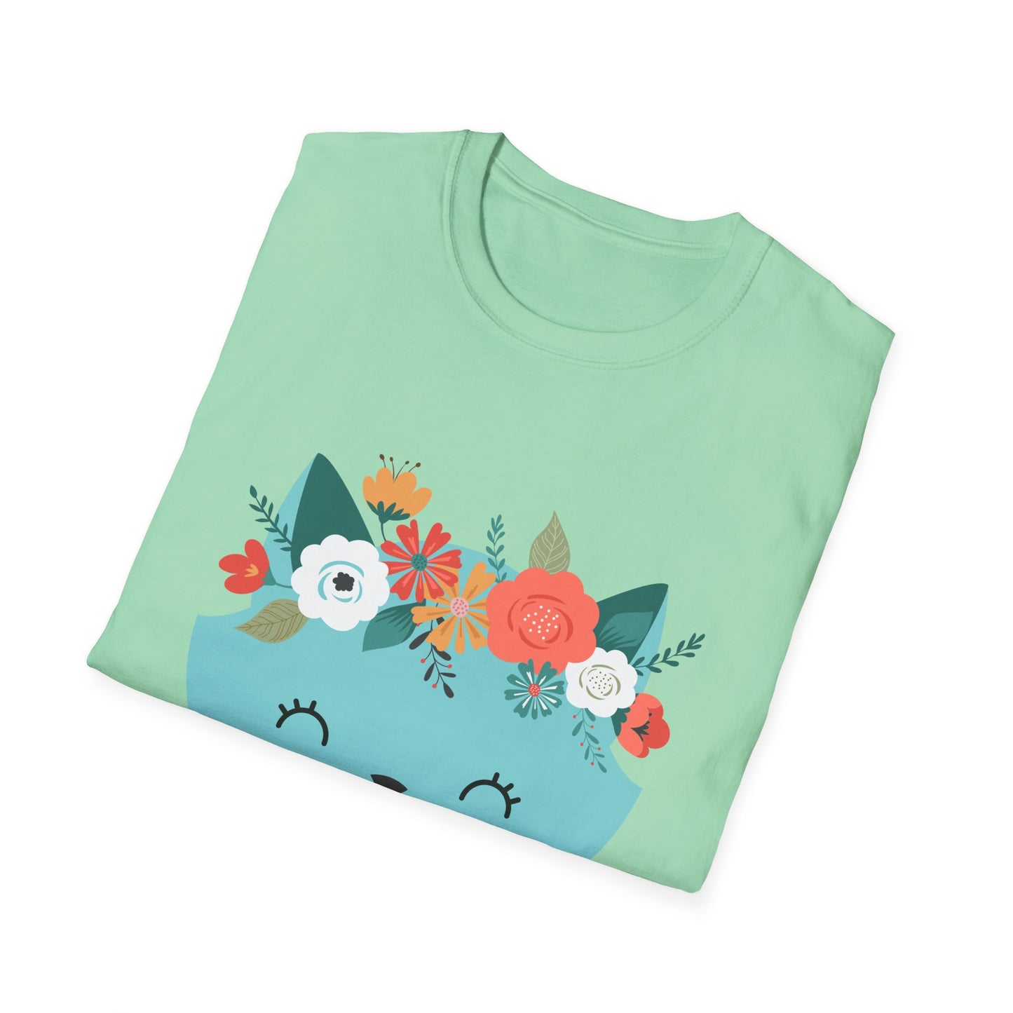 Floral Cat Graphic T-Shirt - 'Hate You All' Cute Unisex Tee