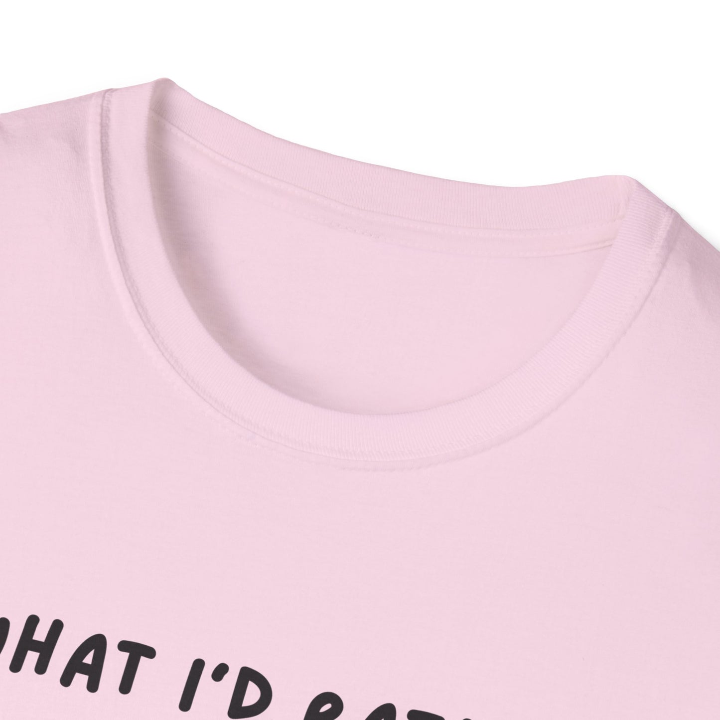 Cute Cat Sleepy Vibes Unisex Softstyle T-Shirt - "What I'd Rather Be Doing"