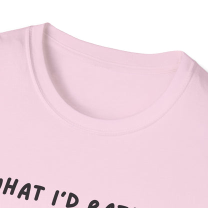 Cute Cat Sleepy Vibes Unisex Softstyle T-Shirt - "What I'd Rather Be Doing"