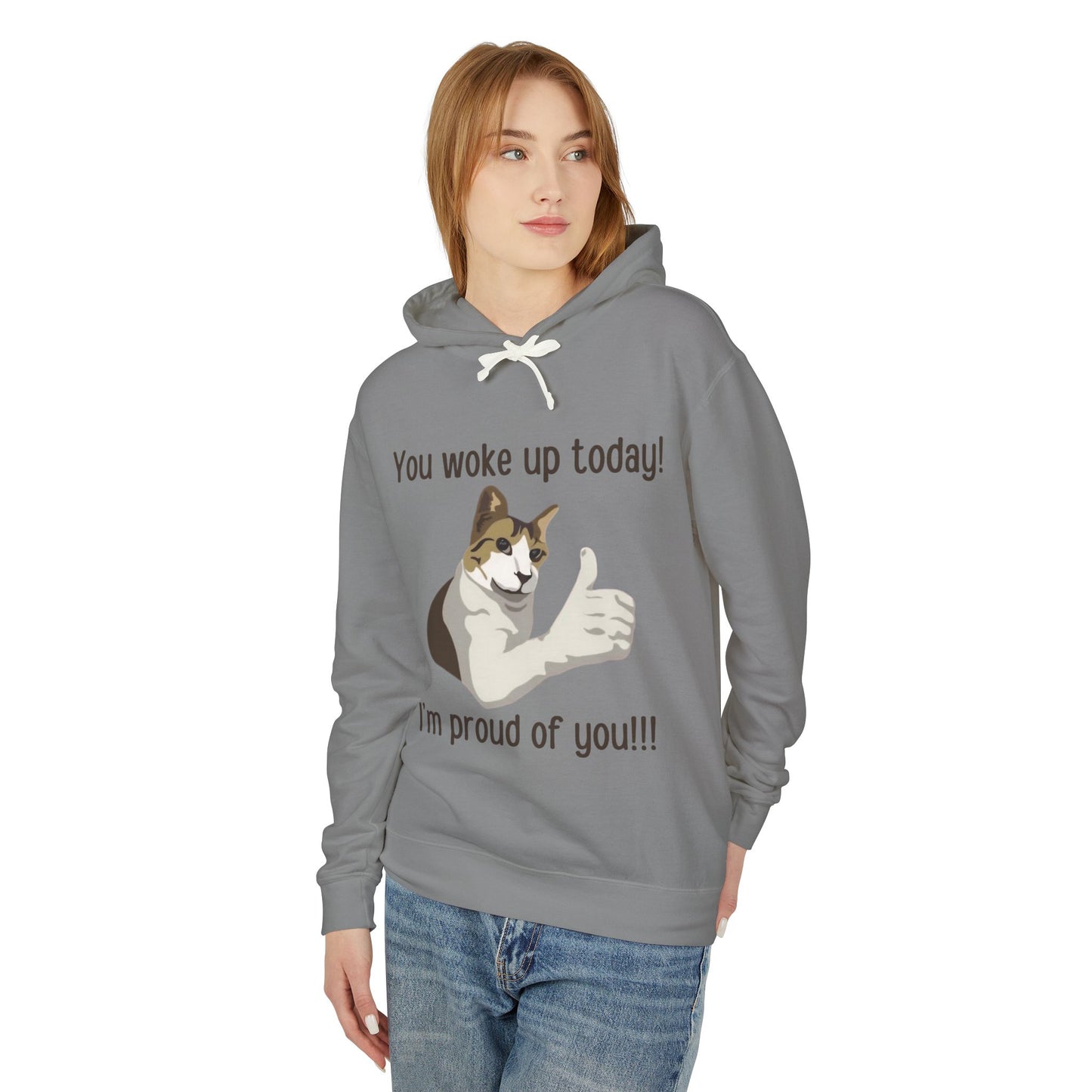 Proud of you Kitty Unisex Lightweight Hooded Sweatshirt