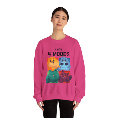 I Have 4 Moods Sweatshirt - Unisex Heavy Blend™ Crewneck - Perfect for Pet Lovers