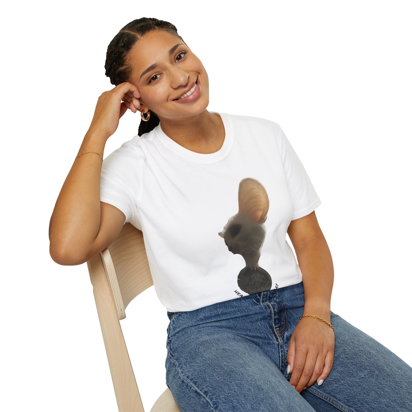 Heard you were 🏳️‍🌈- Cute Feline Graphic Unisex Softstyle T-Shirt – Perfect for Cat Lovers