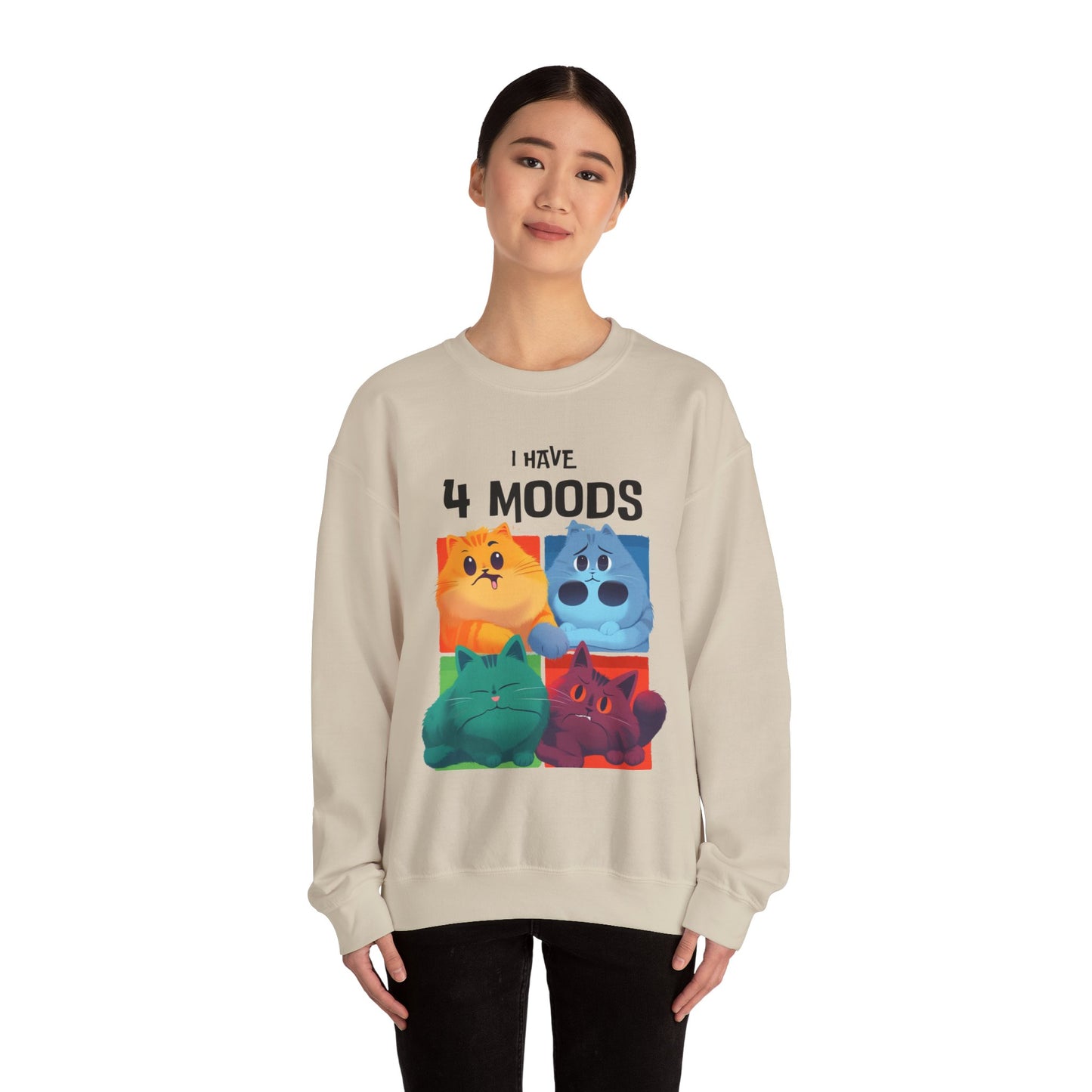 I Have 4 Moods Sweatshirt - Unisex Heavy Blend™ Crewneck - Perfect for Pet Lovers