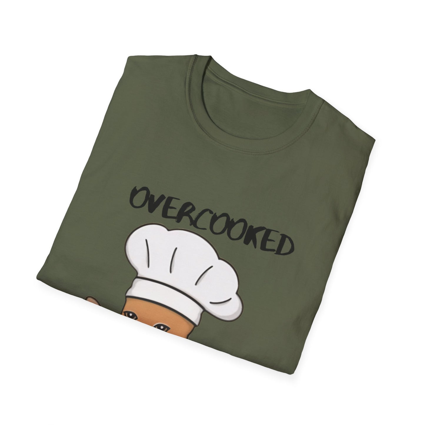 Funny Chef Cat T-Shirt - "Overcooked Kitchen Burned" - Unisex Softstyle