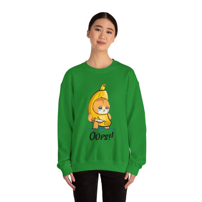 Oops!! Banana Kitty Sweatshirt - Unisex Heavy Blend™ Crewneck