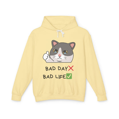 Bad Day Hoodie | Cute Cat Design | Unisex Lightweight Sweatshirt