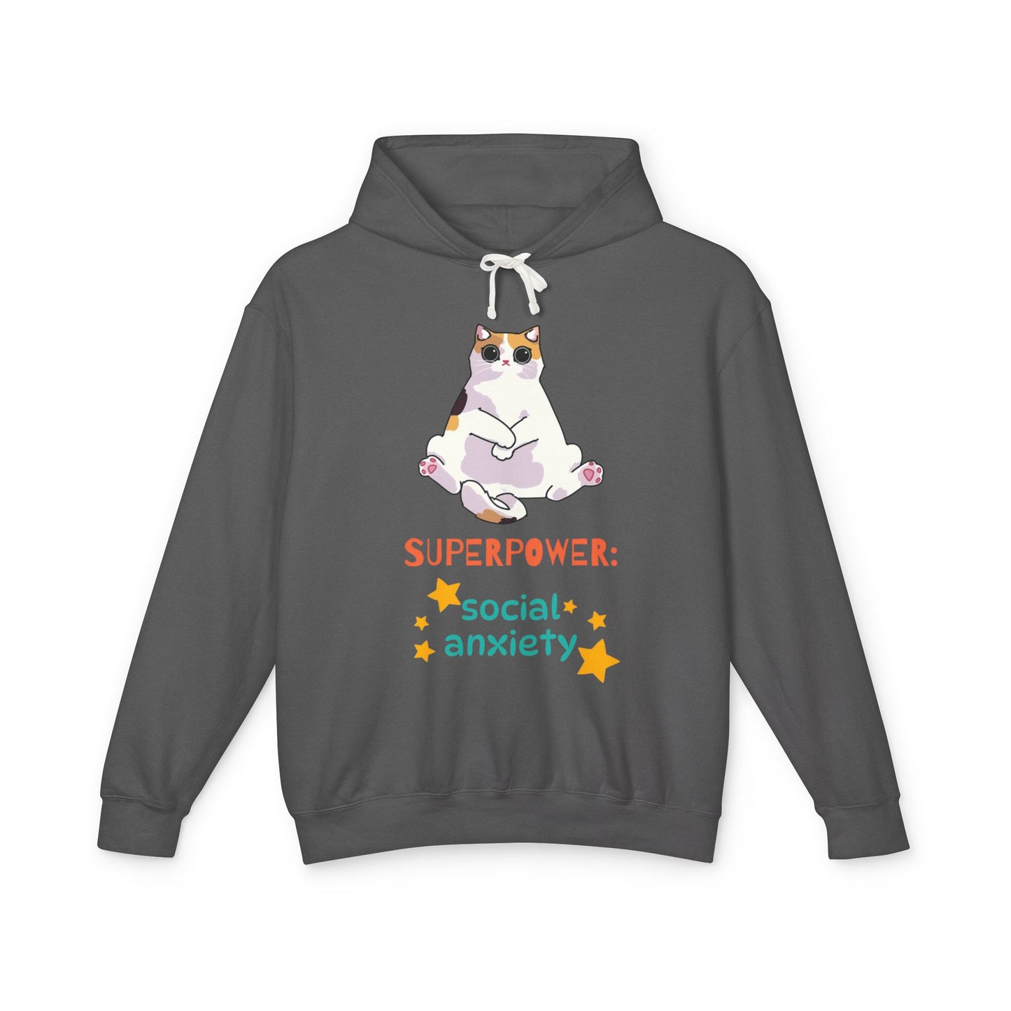 Superpower: Social Anxiety Unisex Lightweight Hooded Sweatshirt