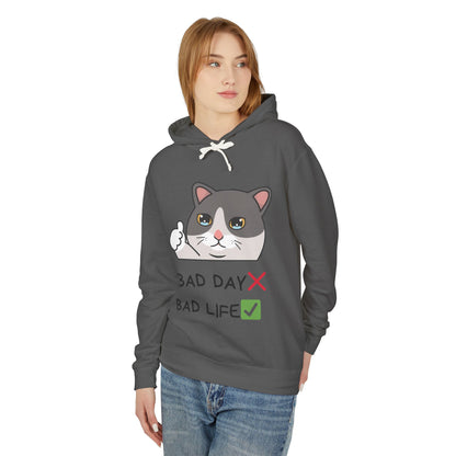 Bad Day Hoodie | Cute Cat Design | Unisex Lightweight Sweatshirt