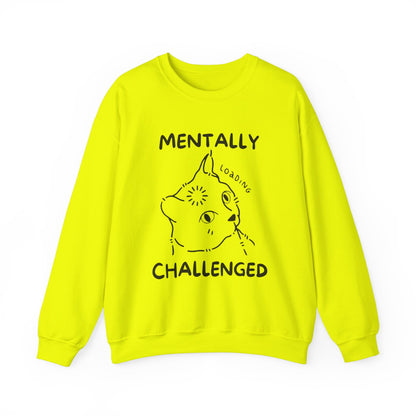 Mentally Challenged Cat Crewneck Sweatshirt - Unisex Heavy Blend™