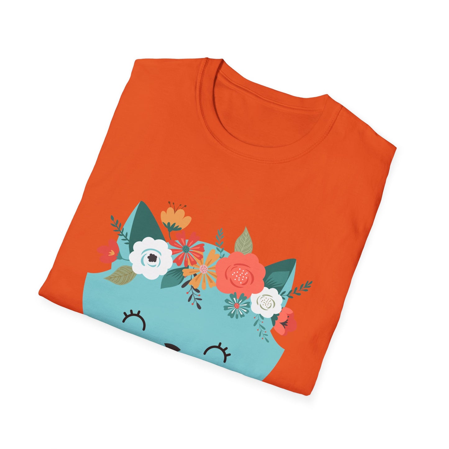 Floral Cat Graphic T-Shirt - 'Hate You All' Cute Unisex Tee
