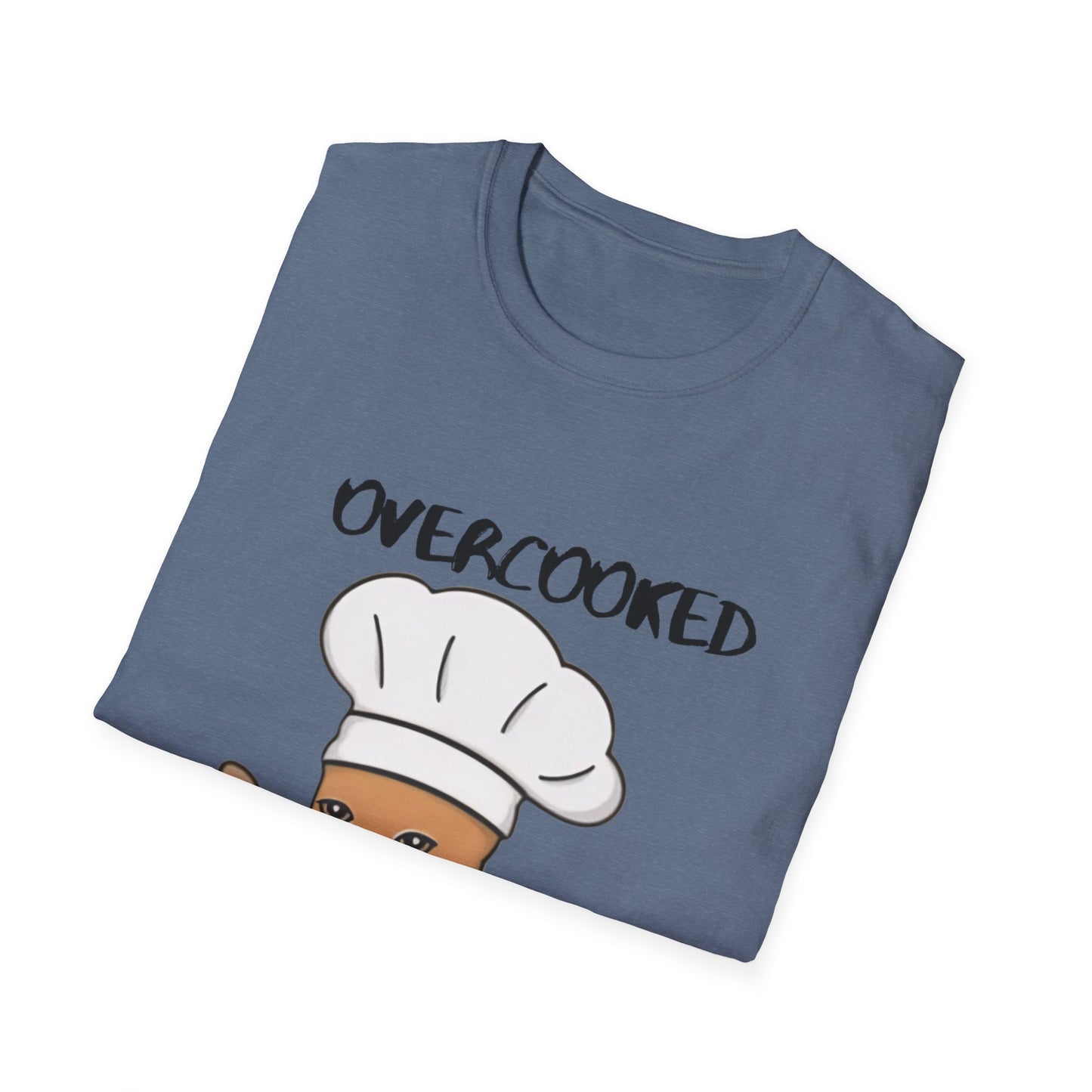 Funny Chef Cat T-Shirt - "Overcooked Kitchen Burned" - Unisex Softstyle