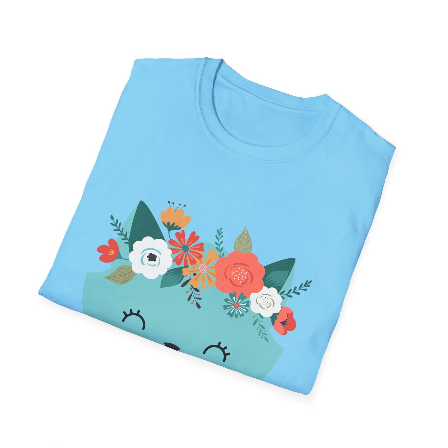 Floral Cat Graphic T-Shirt - 'Hate You All' Cute Unisex Tee