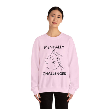 Mentally Challenged Cat Crewneck Sweatshirt - Unisex Heavy Blend™