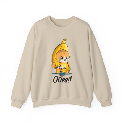 Oops!! Banana Kitty Sweatshirt - Unisex Heavy Blend™ Crewneck