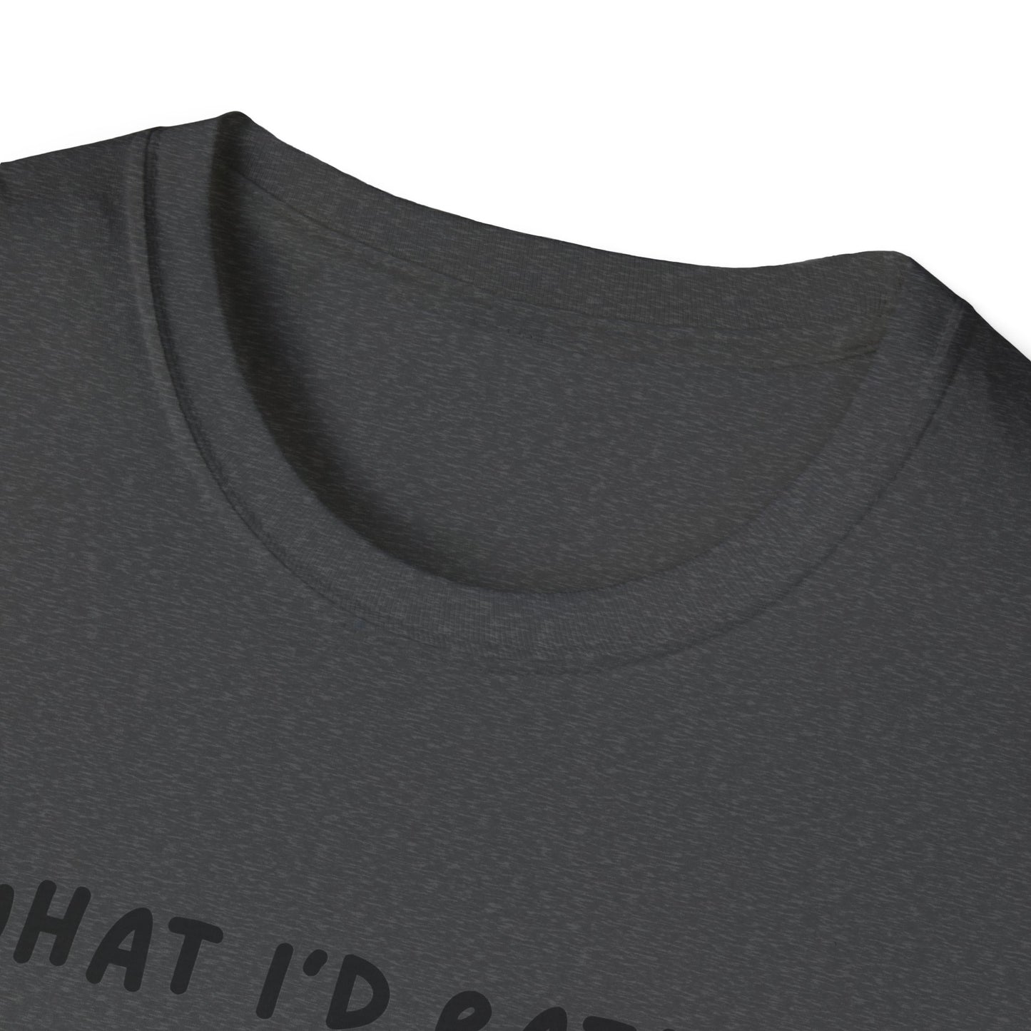 Cute Cat Sleepy Vibes Unisex Softstyle T-Shirt - "What I'd Rather Be Doing"