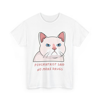 Funny Cat Psychiatrist Heavy Cotton Tee