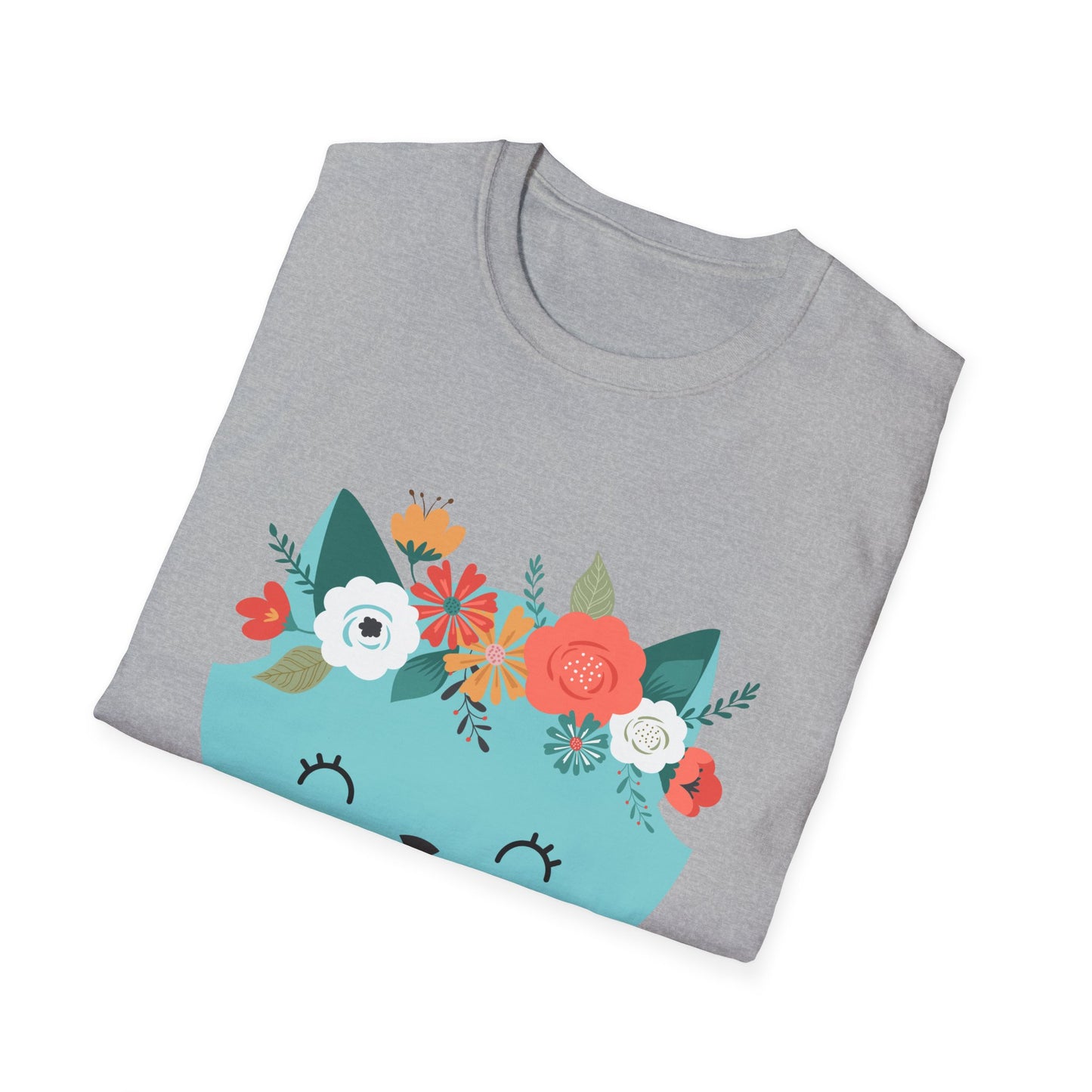 Floral Cat Graphic T-Shirt - 'Hate You All' Cute Unisex Tee