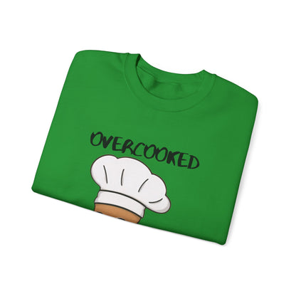 Funny Chef Cat Sweatshirt – 'Overcooked Kitchen Burned' Unisex Heavy Blend™ Crewneck