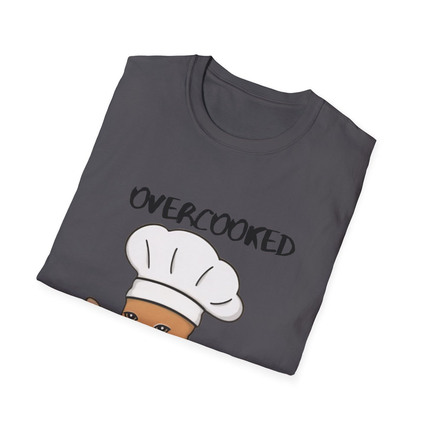 Funny Chef Cat T-Shirt - "Overcooked Kitchen Burned" - Unisex Softstyle
