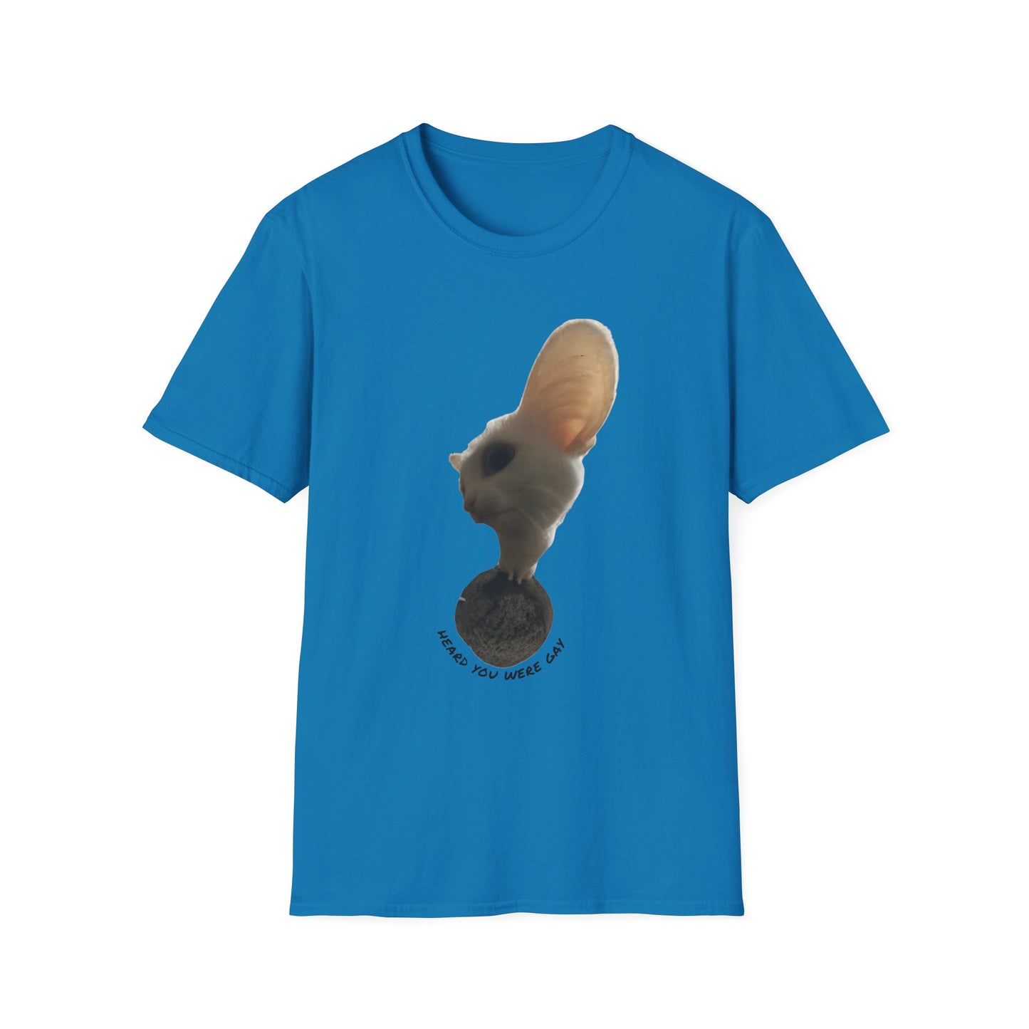 Heard you were 🏳️‍🌈- Cute Feline Graphic Unisex Softstyle T-Shirt – Perfect for Cat Lovers