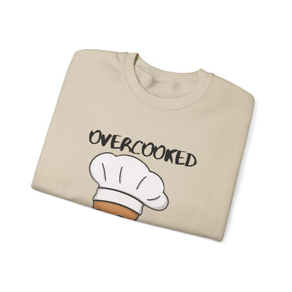 Funny Chef Cat Sweatshirt – 'Overcooked Kitchen Burned' Unisex Heavy Blend™ Crewneck