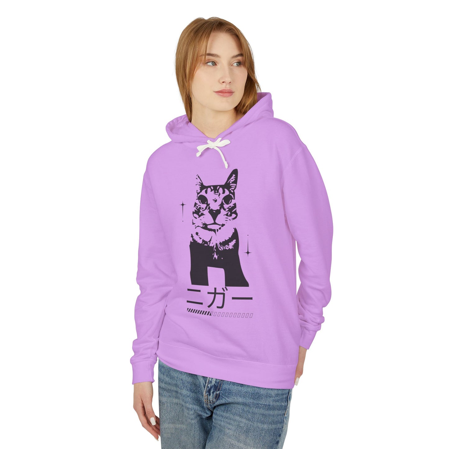 Trendy Cat Graphic Unisex Lightweight Hoodie