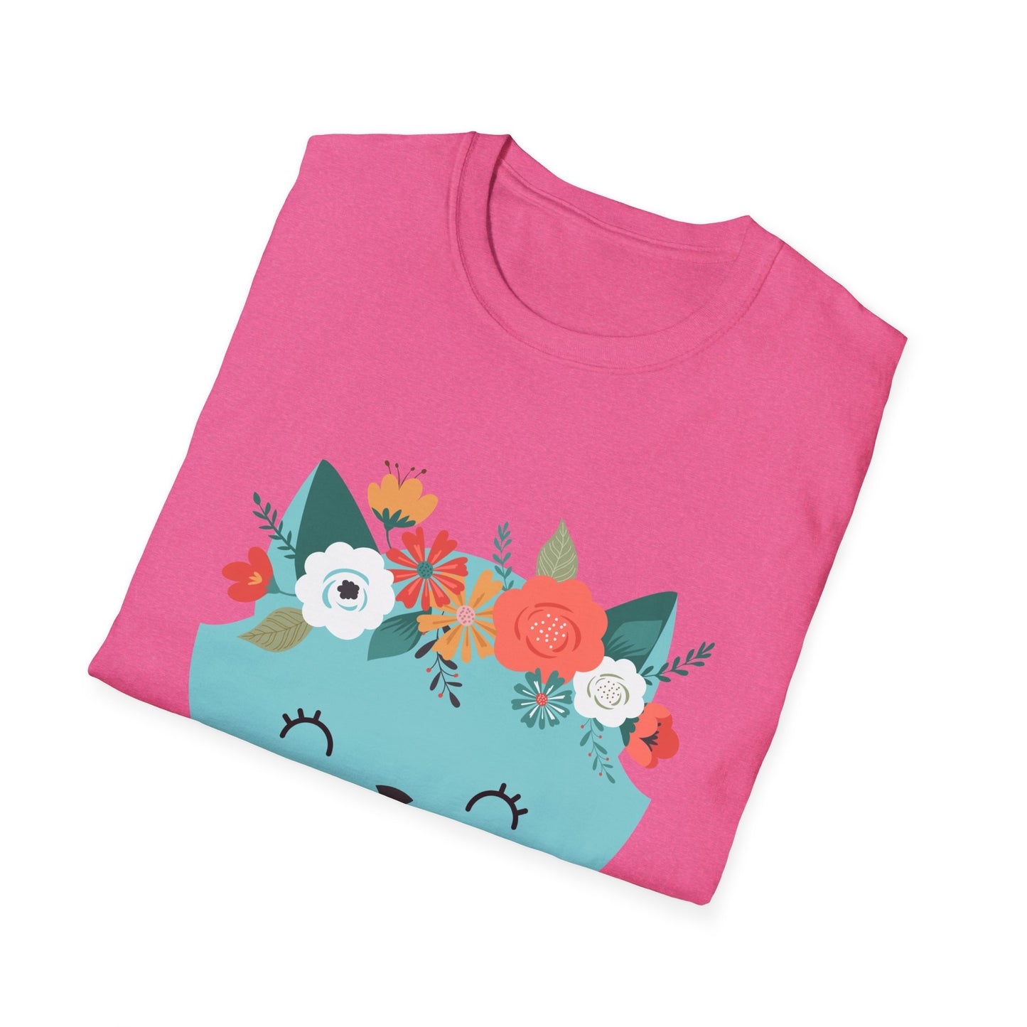Floral Cat Graphic T-Shirt - 'Hate You All' Cute Unisex Tee