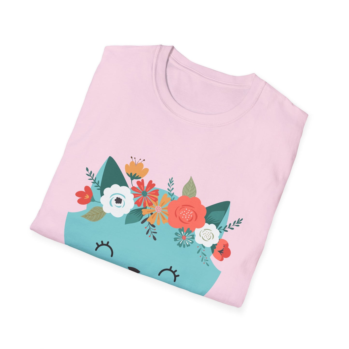 Floral Cat Graphic T-Shirt - 'Hate You All' Cute Unisex Tee