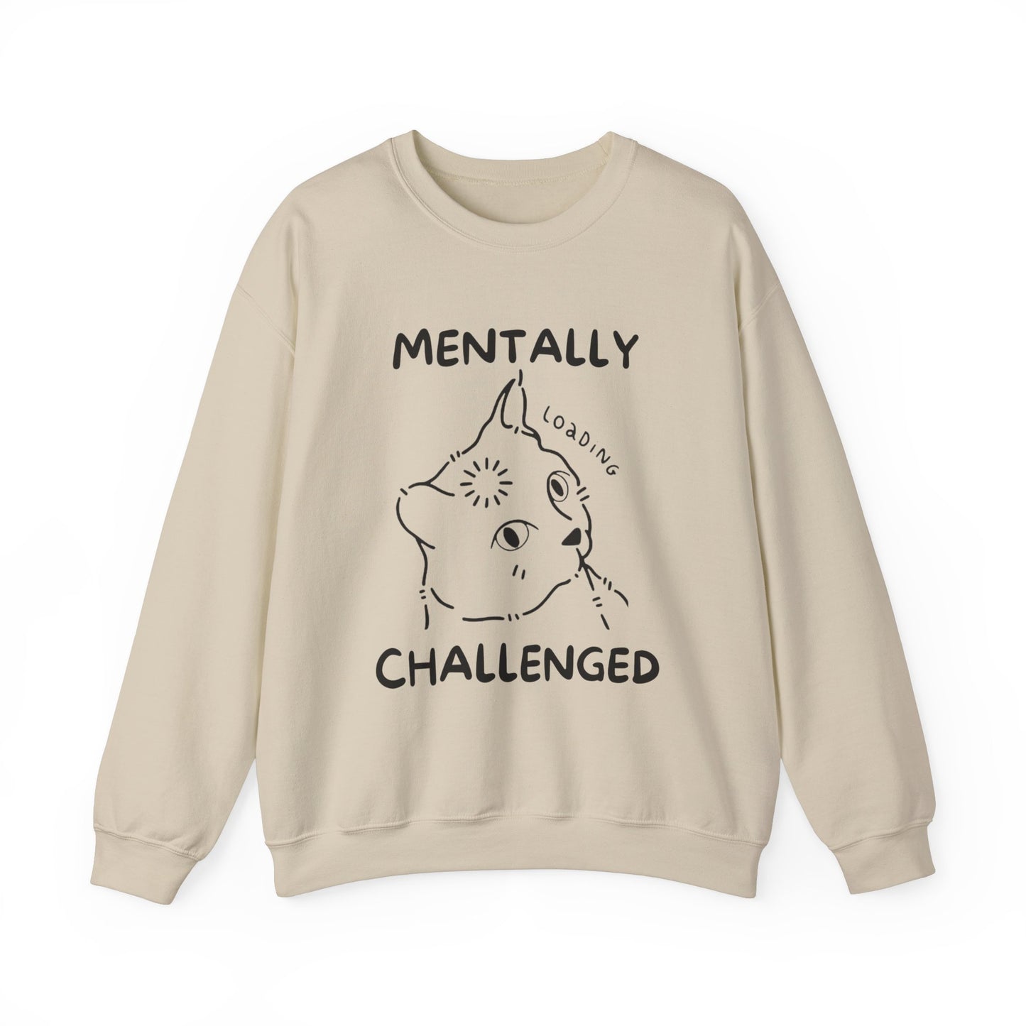 Mentally Challenged Cat Crewneck Sweatshirt - Unisex Heavy Blend™