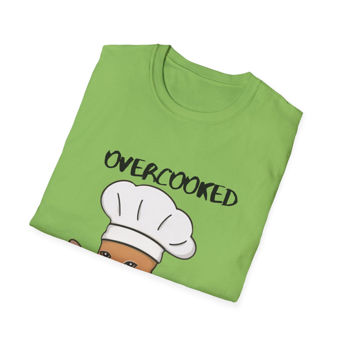 Funny Chef Cat T-Shirt - "Overcooked Kitchen Burned" - Unisex Softstyle