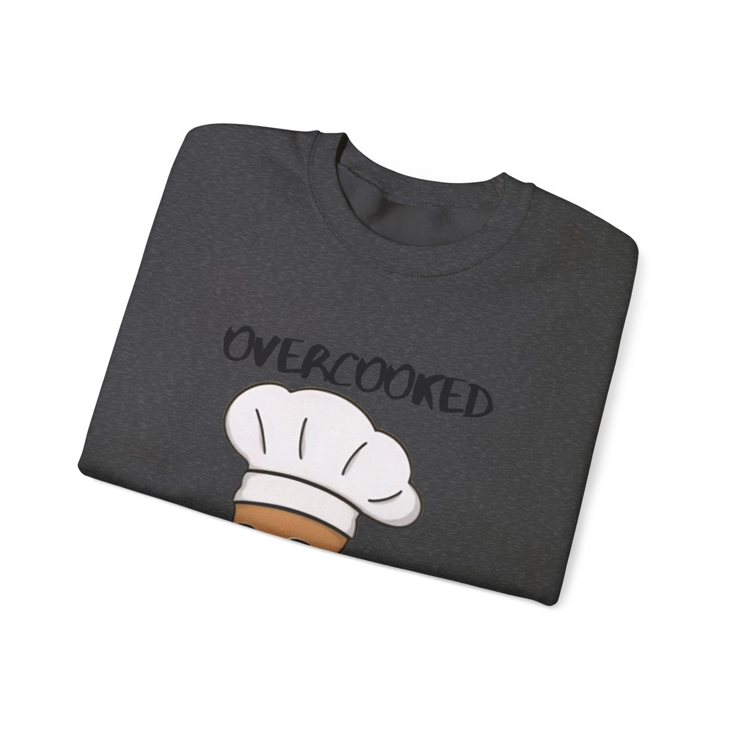 Funny Chef Cat Sweatshirt – 'Overcooked Kitchen Burned' Unisex Heavy Blend™ Crewneck