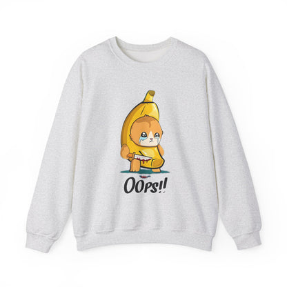 Oops!! Banana Kitty Sweatshirt - Unisex Heavy Blend™ Crewneck