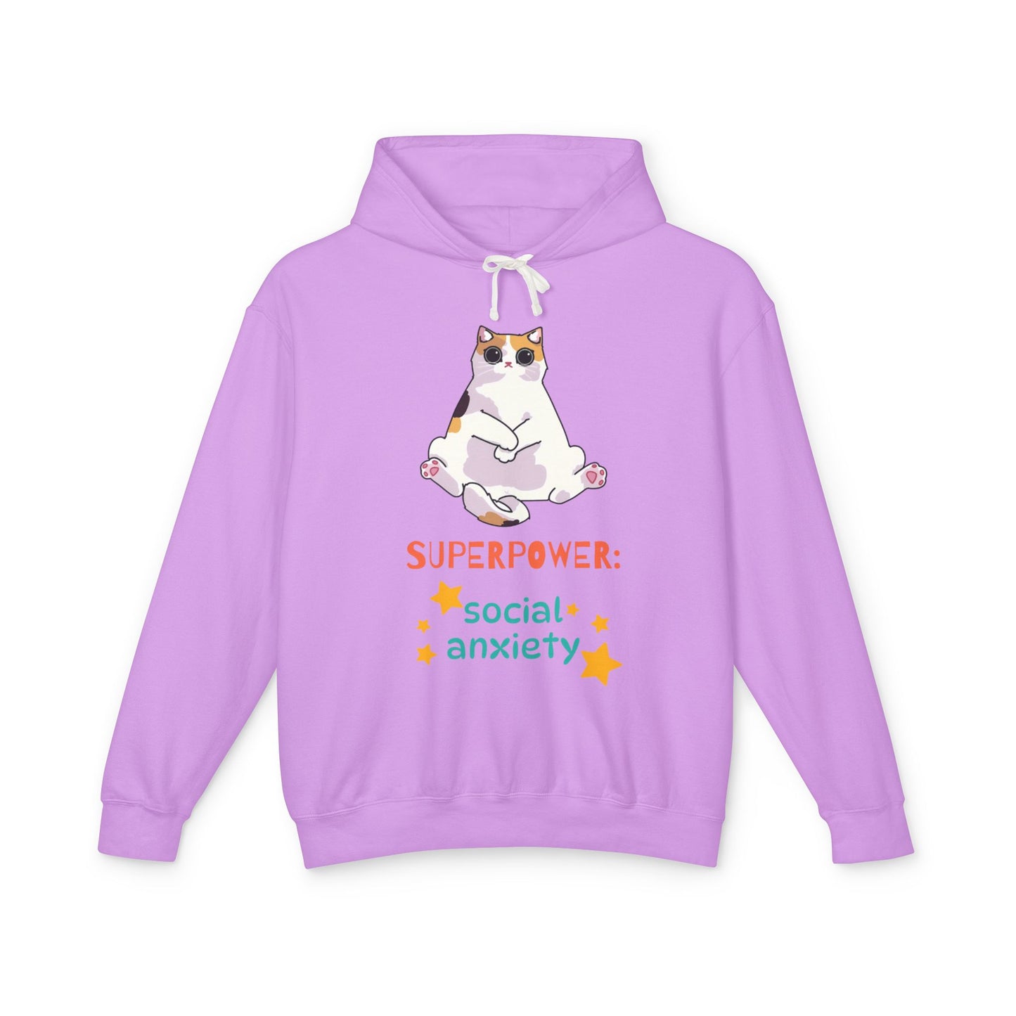 Superpower: Social Anxiety Unisex Lightweight Hooded Sweatshirt