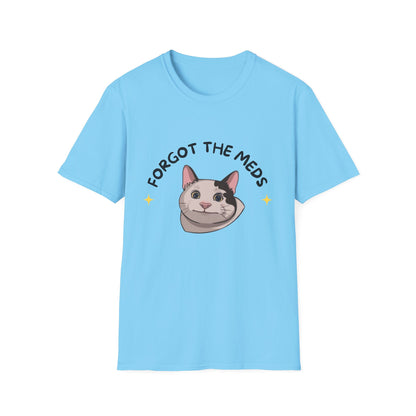 Funny Cat T-Shirt - 'Forgot The Meds' Unisex Softstyle Tee