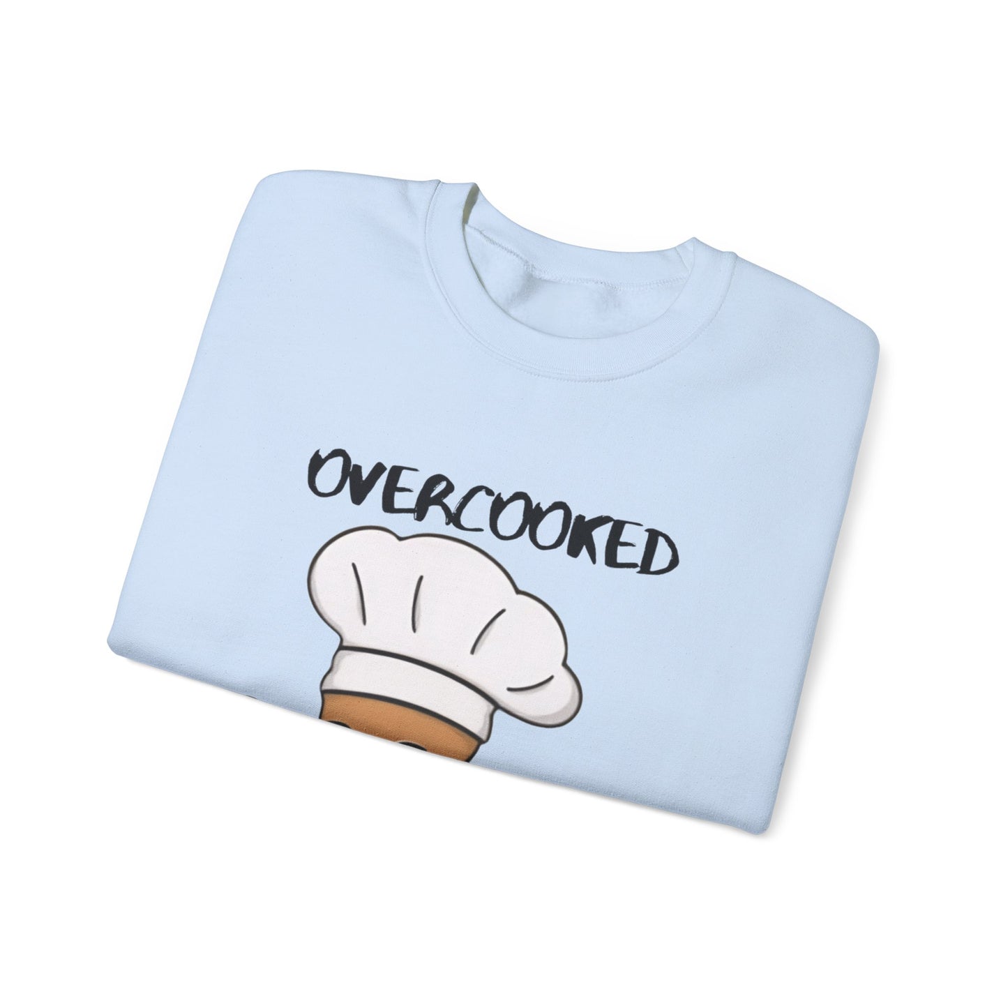 Funny Chef Cat Sweatshirt – 'Overcooked Kitchen Burned' Unisex Heavy Blend™ Crewneck