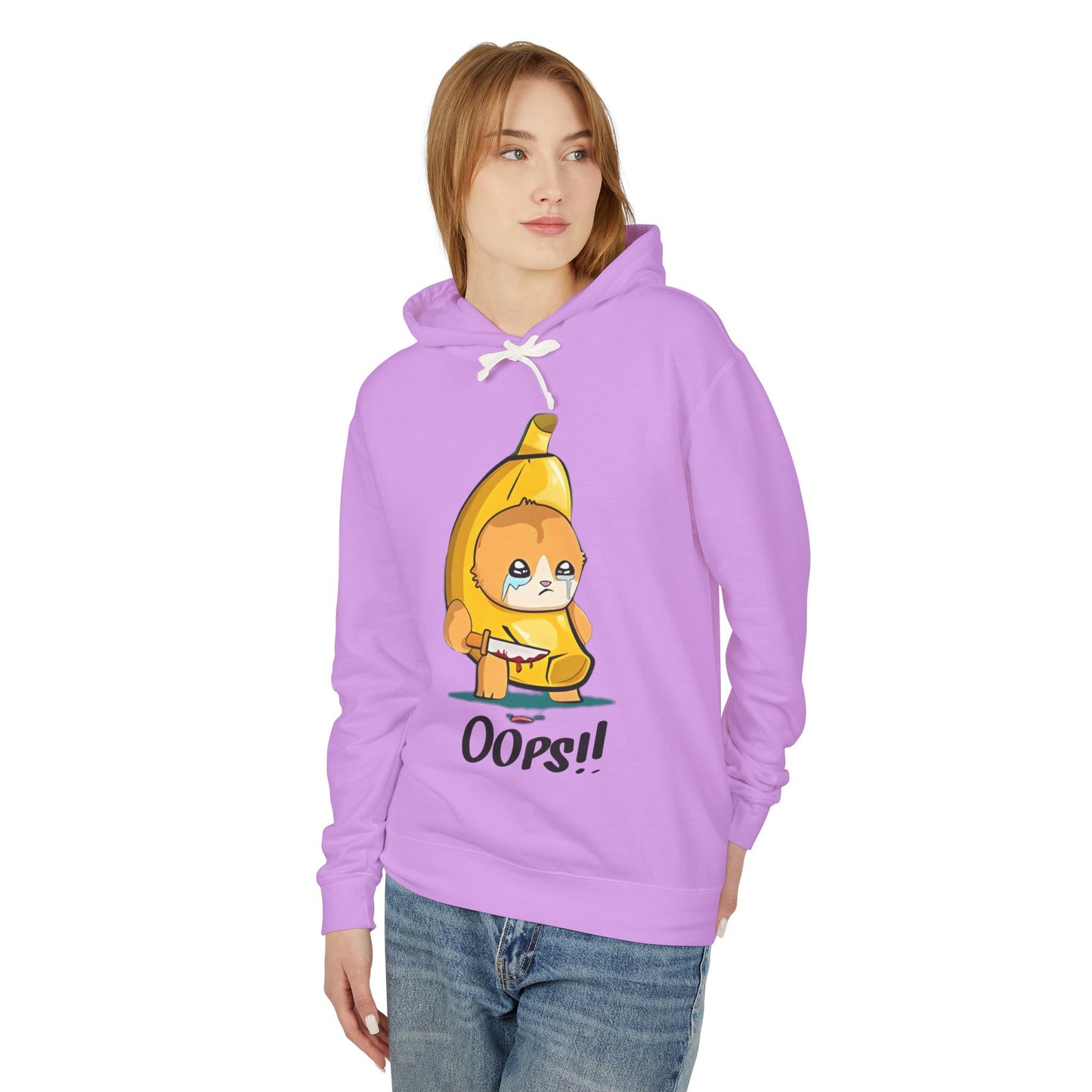 Funny Banana Oops!! Unisex Lightweight Hooded Sweatshirt