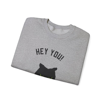 Funny Cat Crewneck Sweatshirt - 'Hey You! I Know What You Did'