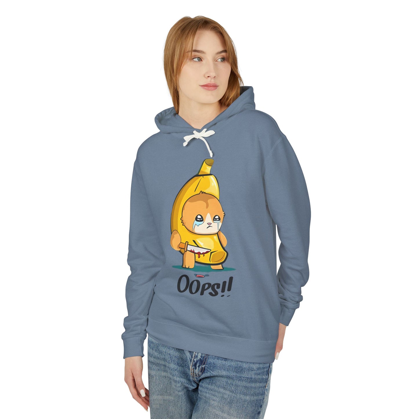 Funny Banana Oops!! Unisex Lightweight Hooded Sweatshirt