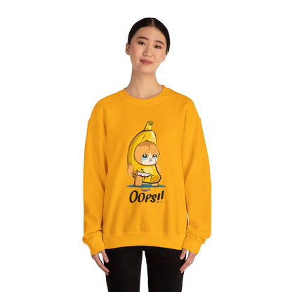 Oops!! Banana Kitty Sweatshirt - Unisex Heavy Blend™ Crewneck