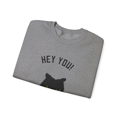 Funny Cat Crewneck Sweatshirt - 'Hey You! I Know What You Did'