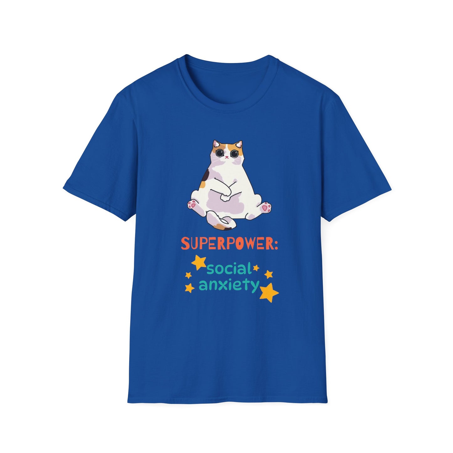 Superpower: Social Anxiety Unisex T-Shirt - Cute Cat Design
