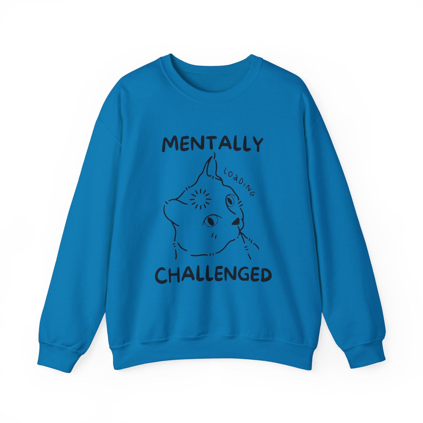 Mentally Challenged Cat Crewneck Sweatshirt - Unisex Heavy Blend™