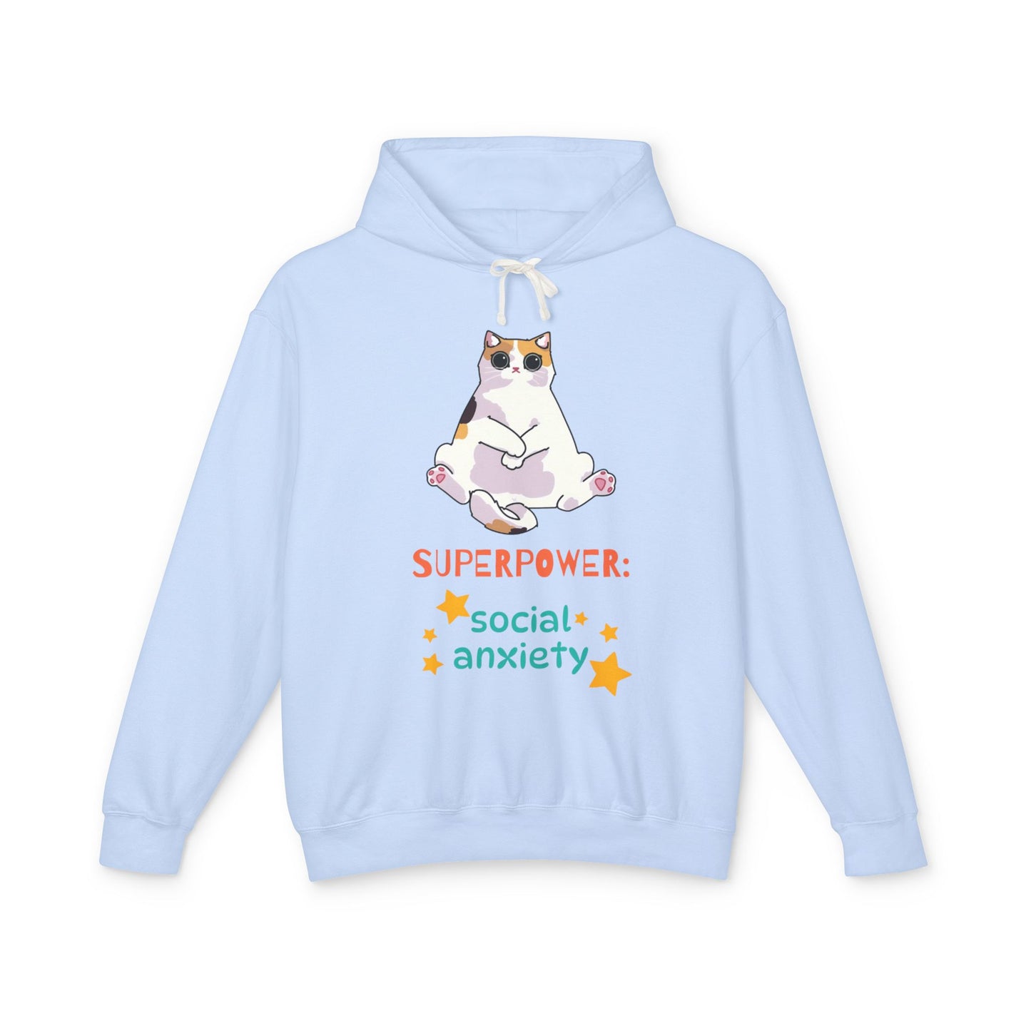 Superpower: Social Anxiety Unisex Lightweight Hooded Sweatshirt