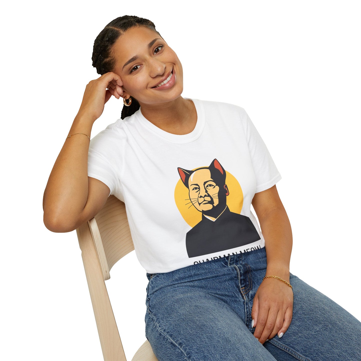 Chairman Meow Unisex Softstyle T-Shirt - Fun Cat Humor Tee for Cat Lovers
