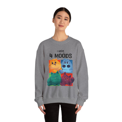 I Have 4 Moods Sweatshirt - Unisex Heavy Blend™ Crewneck - Perfect for Pet Lovers