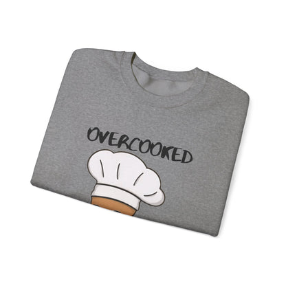 Funny Chef Cat Sweatshirt – 'Overcooked Kitchen Burned' Unisex Heavy Blend™ Crewneck