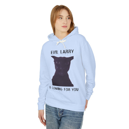 Evil Larry Unisex Lightweight Hooded Sweatshirt - Spooky Cat Design