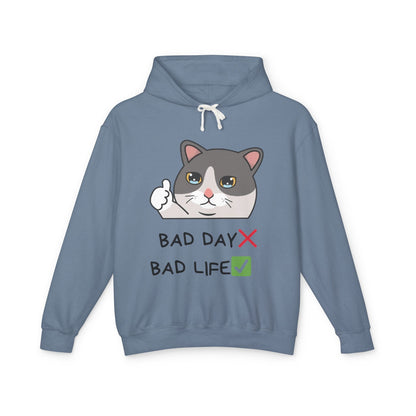 Bad Day Hoodie | Cute Cat Design | Unisex Lightweight Sweatshirt